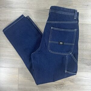 Vans Mens Size 32 Loose Tapered Fit Carpenter Jeans White Stitch Dark Skater